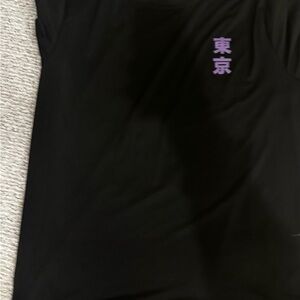 Black T-Shirt with Purple Graphic